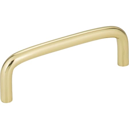 3-1/2 Center-to-Center Polished Brass Torino Cabinet Wire Pull